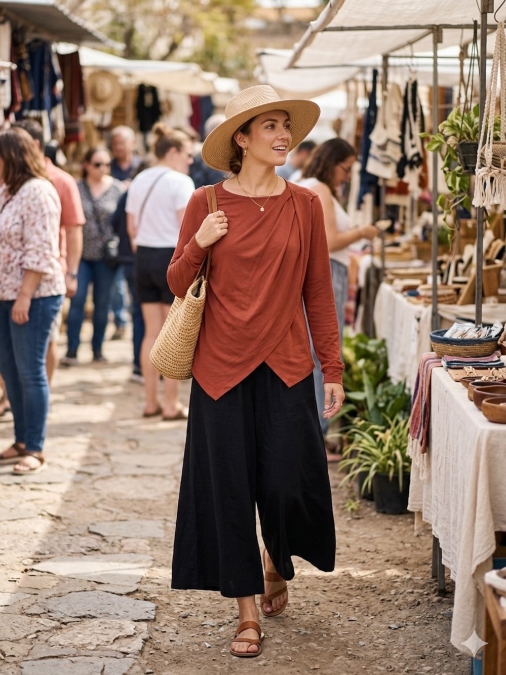 Betabrand Size L Rust Draped Long Sleeve Top — Rust